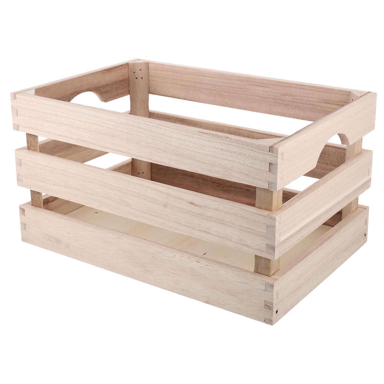 Panier rectangulaire bois stockage portable et boîte sundries