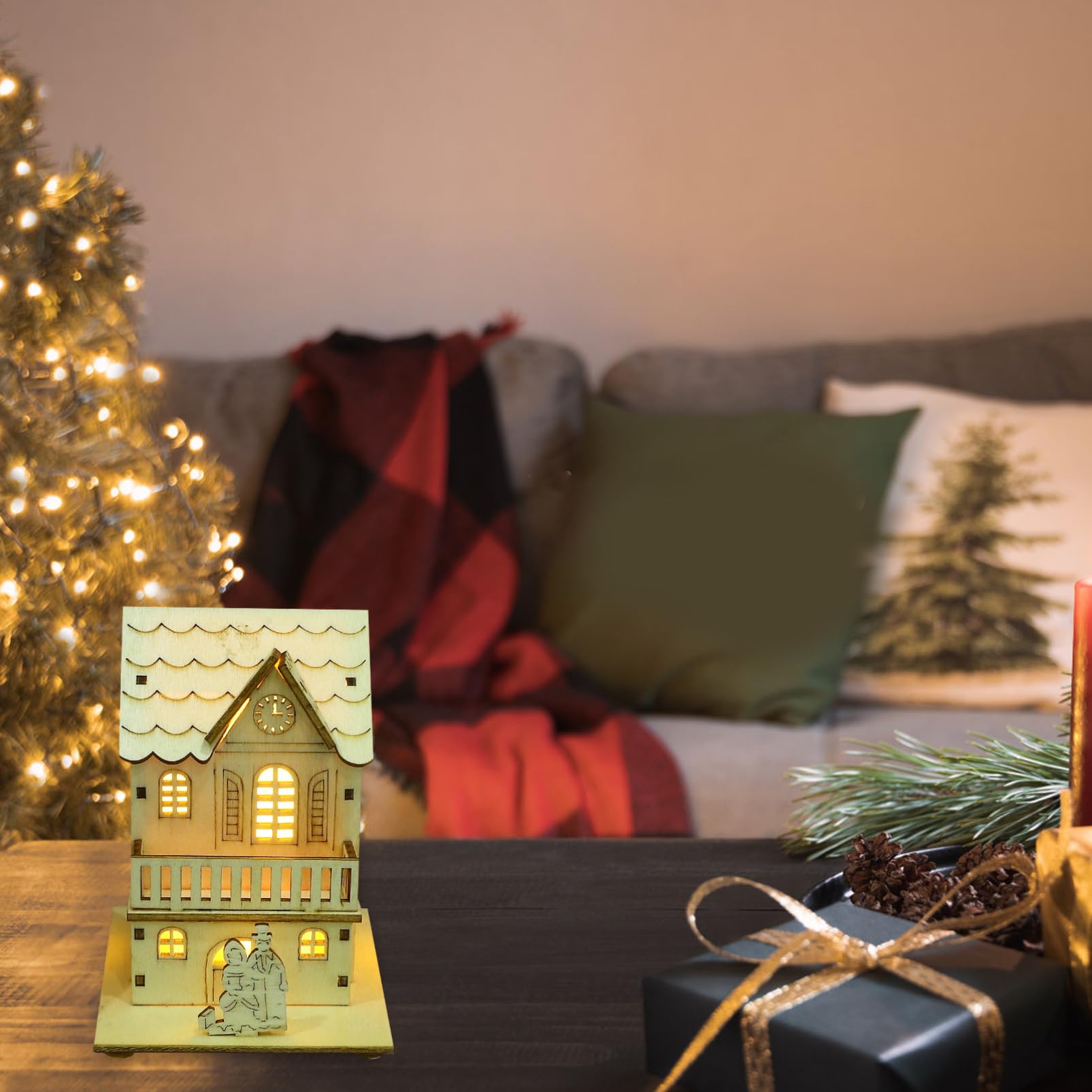 ibasenice 3piezas Adornos Navideños De Luminosos para Decoración De Festivas para Hogar Tienda