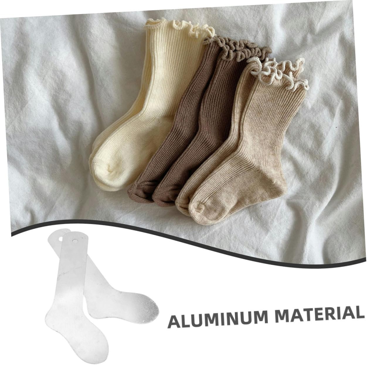 Uonlytech 4Pcs Aluminum Sock Shaping Boards for Dye Sublimation Durable Jigs for Casual Athletic and Knee High Socks for Organized Storage and Versatile Use