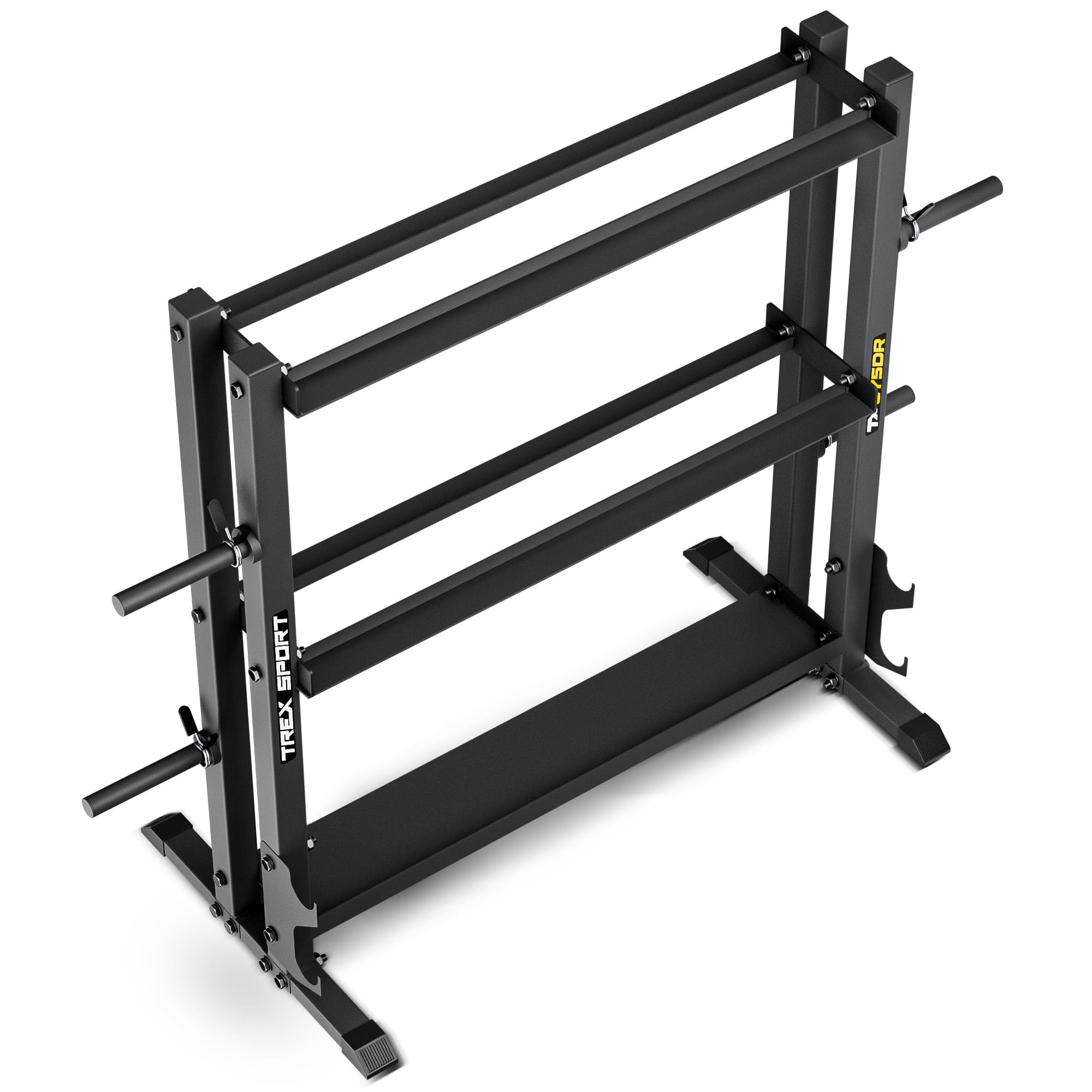 TREX SPORT Hantelablage Gewichteständer für Home Gym bis 690 kg TX-075DR | Stahl Hantelständer für Hantelscheiben, Hantelstangen, Kurzhanteln, Trainingszubehör, stabil, rutschfest