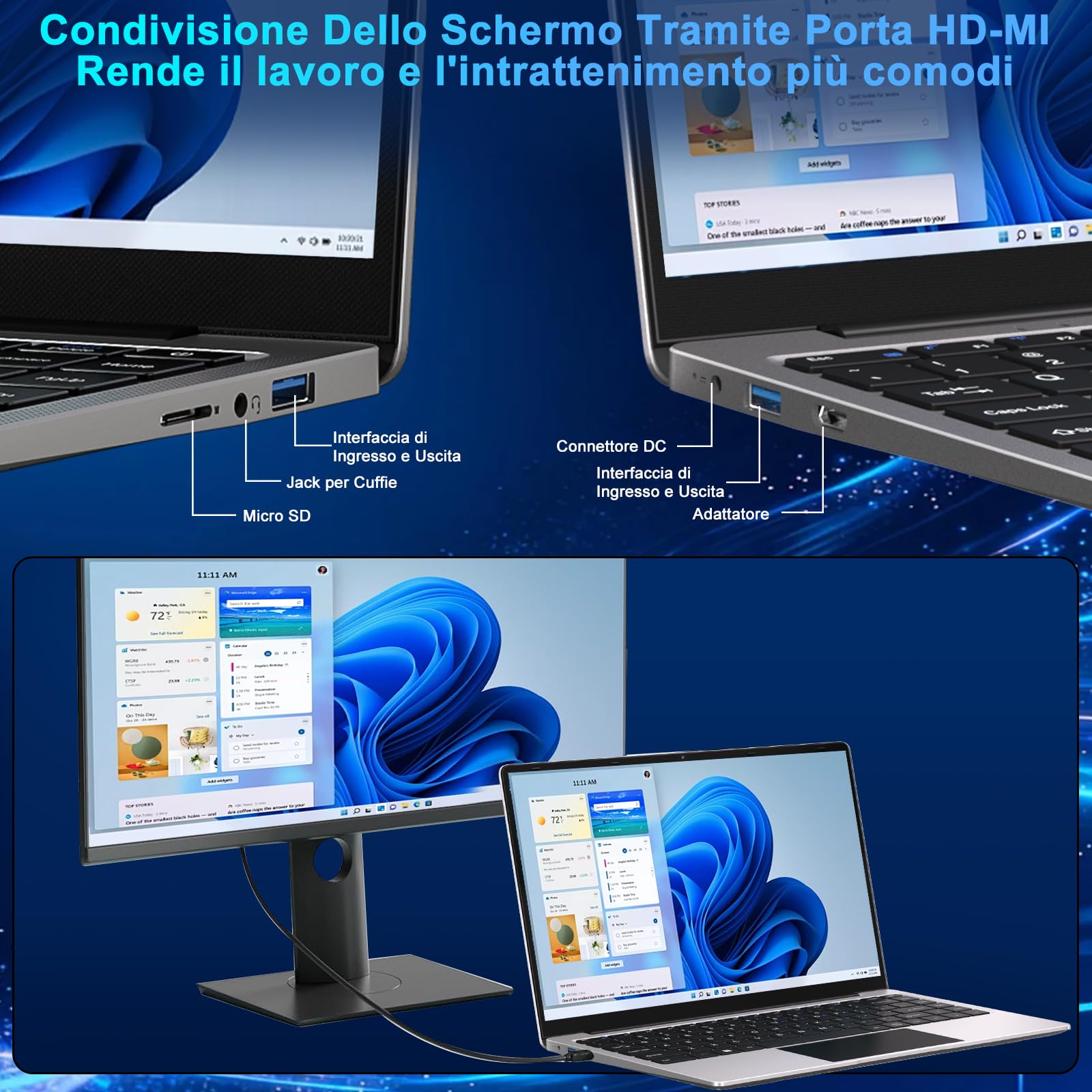 bvate 2026 PC Portatile 14 Pollici Laptop 8GB RAM 256GB SSD-Grigio | Processore Celeron Fino a 2.8GHz, Win11 con Mouse Wireless e Adesivi Tastiera Italiana