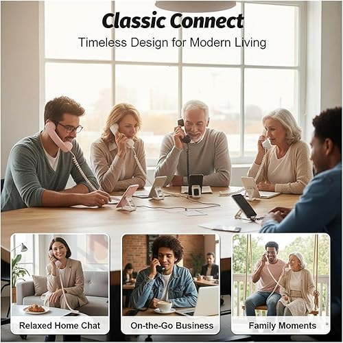 Miniatura 4 de Retro Phone Handset, 2026 Upgrade Retro Phone Handset Wired Vintage Telephone Receiver with Mic & Speaker for iPhone Android