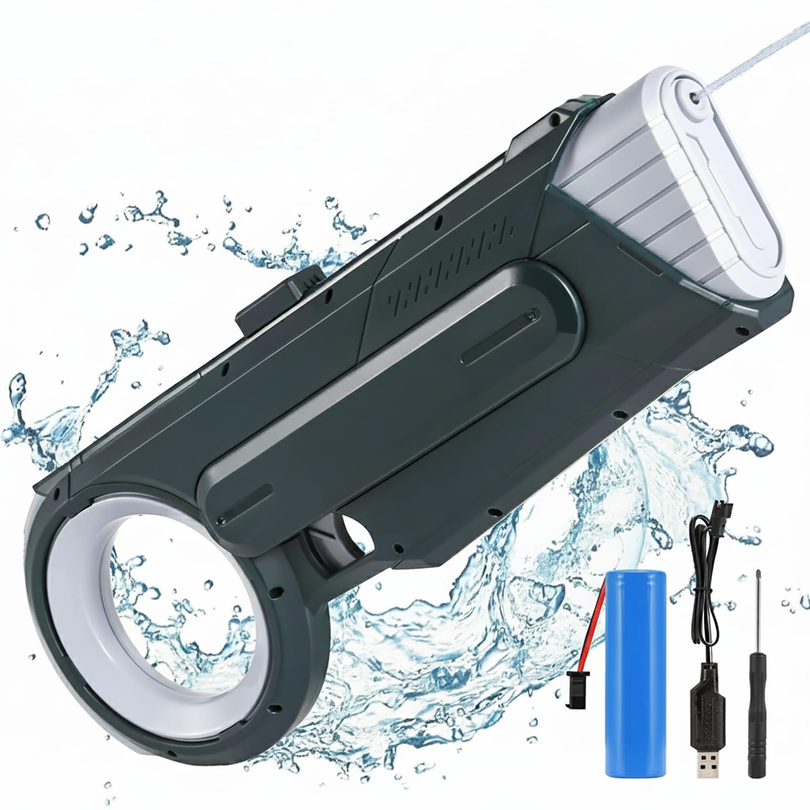 Electric Water Gun, Automatic TikTok Toys, Water Blaster Shooting Outdoor Beach Pool Toys, Water Soaker Gun with Waterproof Gun for Summer Pool Swimming Party for Kids & Adults