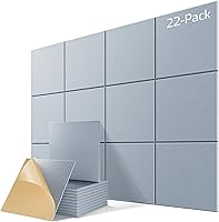 Vista 70 de Paquete de 6 paneles acústicos autoadhesivos, paneles de espuma de alta densidad a prueba de sonido de 12 x 12 x 0.4 pulgadas para paredes, paneles