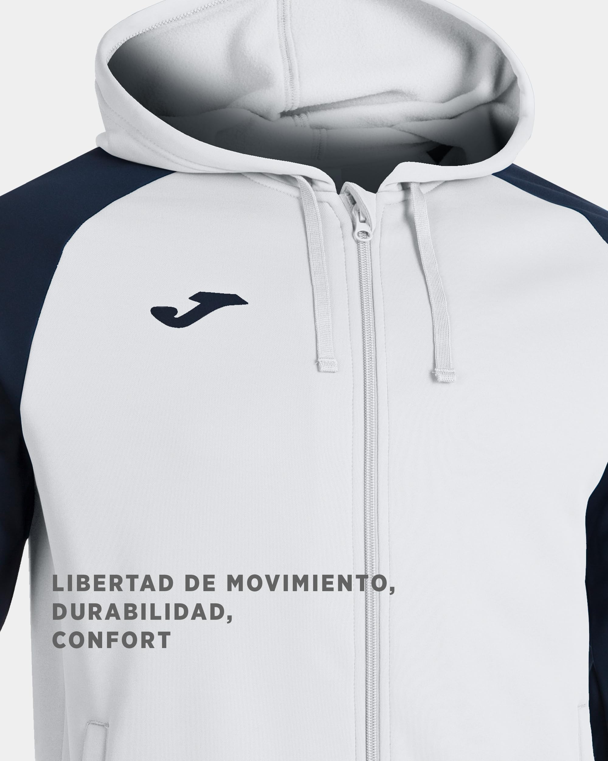 Joma Felpa da Uomo con Cappuccio e Zip, 8XS - 3XL - Morbido e Caldo con Bordi a Costine sui Polsini e Sul Fondo - Academy IV