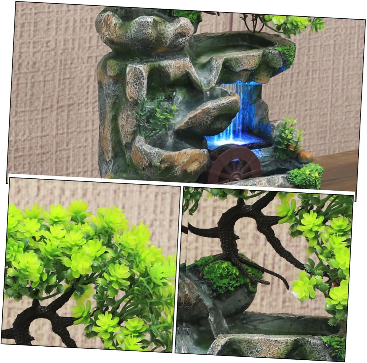 Water Fountain Indoor Tabletop Fountain Water Feature Decorative for Living Room Office Home Decor Us Plug