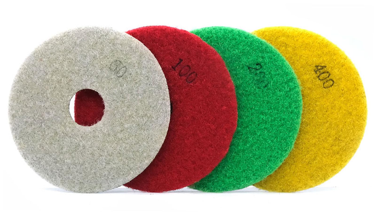 Almohadillas pulidoras de diamante, Disco de lijado abrasivo flexible con almohadilla de pulido de diamante galvanizado de 3" y 80 mm for vidrio, granito, mármol y baldosas de cerámica, 4 unidades
