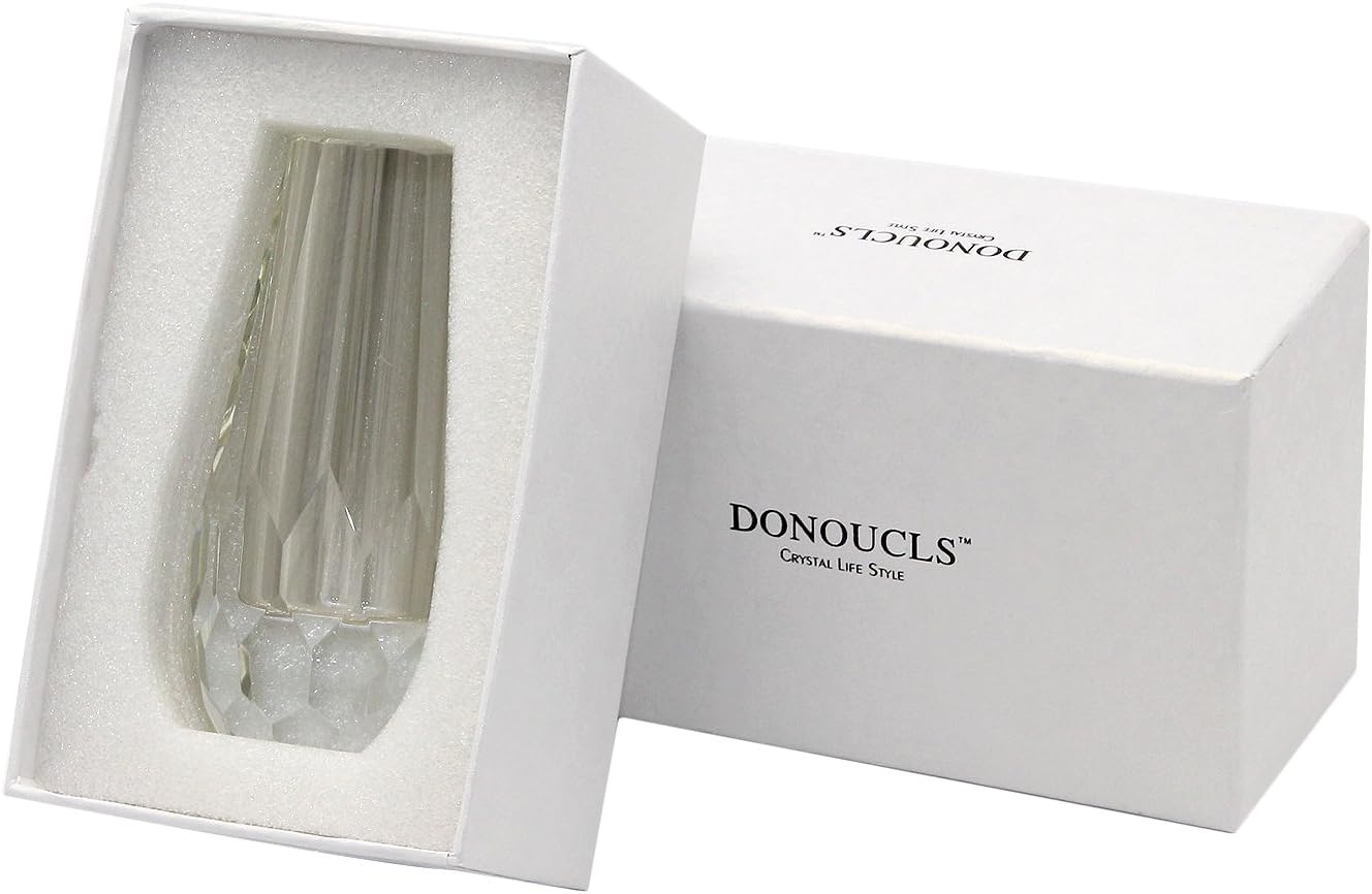 Mini Crystal Flower Bud Vase Decorative Vase for Home or Dinner Table Outline Dimensions 2.4" x 4.7" with Gift Box