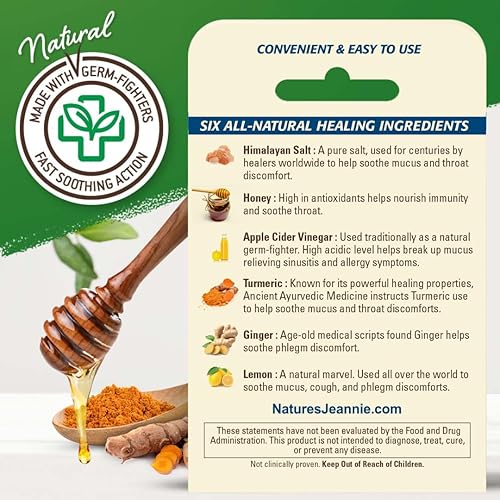 Miniatura 3 de Gargle Away by Nature's Jeannie All Natural Mucus Care - Calma el moco, el goteo posnasal, la tos persistente, 6 paquetes, sabor a limón y jengibre