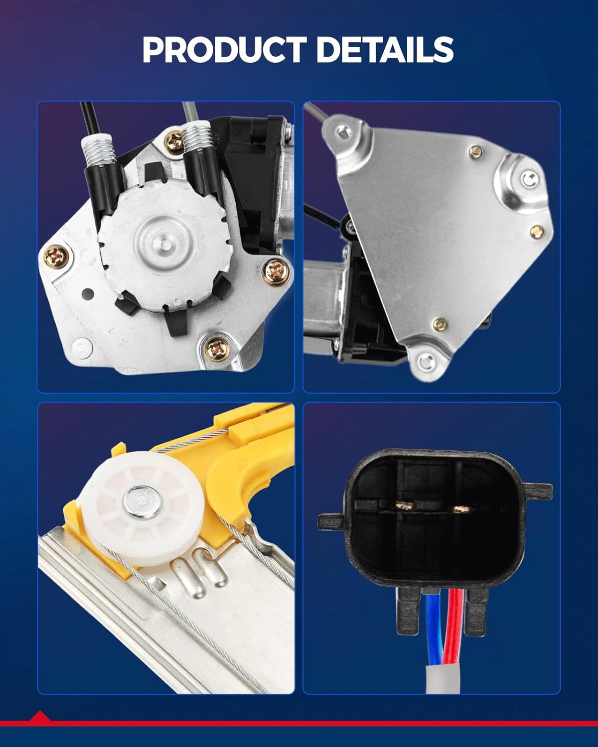 KAX 748-569 Power Window Regulator With Motor Rear Left Driver Side Compatible with Liberty 2002 2003 2004 2005 2006 2007