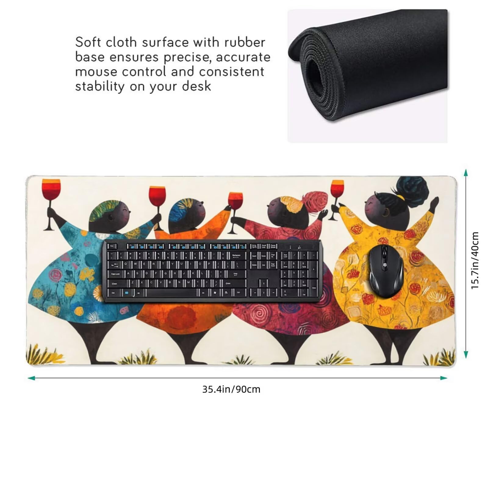 Podkładka pod mysz XXL 1600 x 800 mm kolorowa duża podkładka pod mysz kobiety wysoka precyzja podkładka pod mysz do gier, wodoodporna podkładka pod mysz, antypoślizgowe gumowe dno, akcesoria biurowe