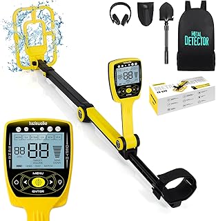 Hazlewolke Metal Detector Pieghevole, Rilevatore di Metalli, Bobina Impermeabile da 10,2 Pollici, Rilevatore di Oro a Caccia di Tesori, Pinpoint, Memoria, All metal/DISC/NOTCH-TX620