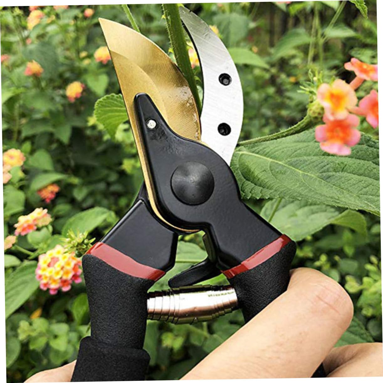 Gartenschere mit Sicherheitsverschluss 1 Stück aus Manganstahl