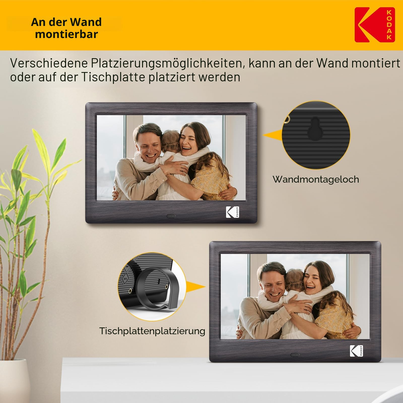Kodak Digitaler Bilderrahmen 7 Zoll Elektronischer Fotorahmen