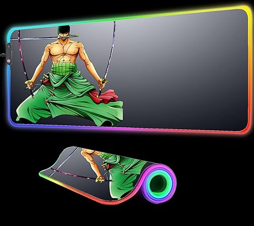 Mouse Pads Gaming Large Anime Mouse Pad RGB Gamer Computer Anime Mouse Pad RGB Backlit Mause Pad Desk Keyboard LED Mice Mat Multiple Size 31.49 inch