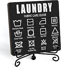 Laundry Room Sign, Washing Room Desk Decor, Laundry Fabric Care Guide Si...