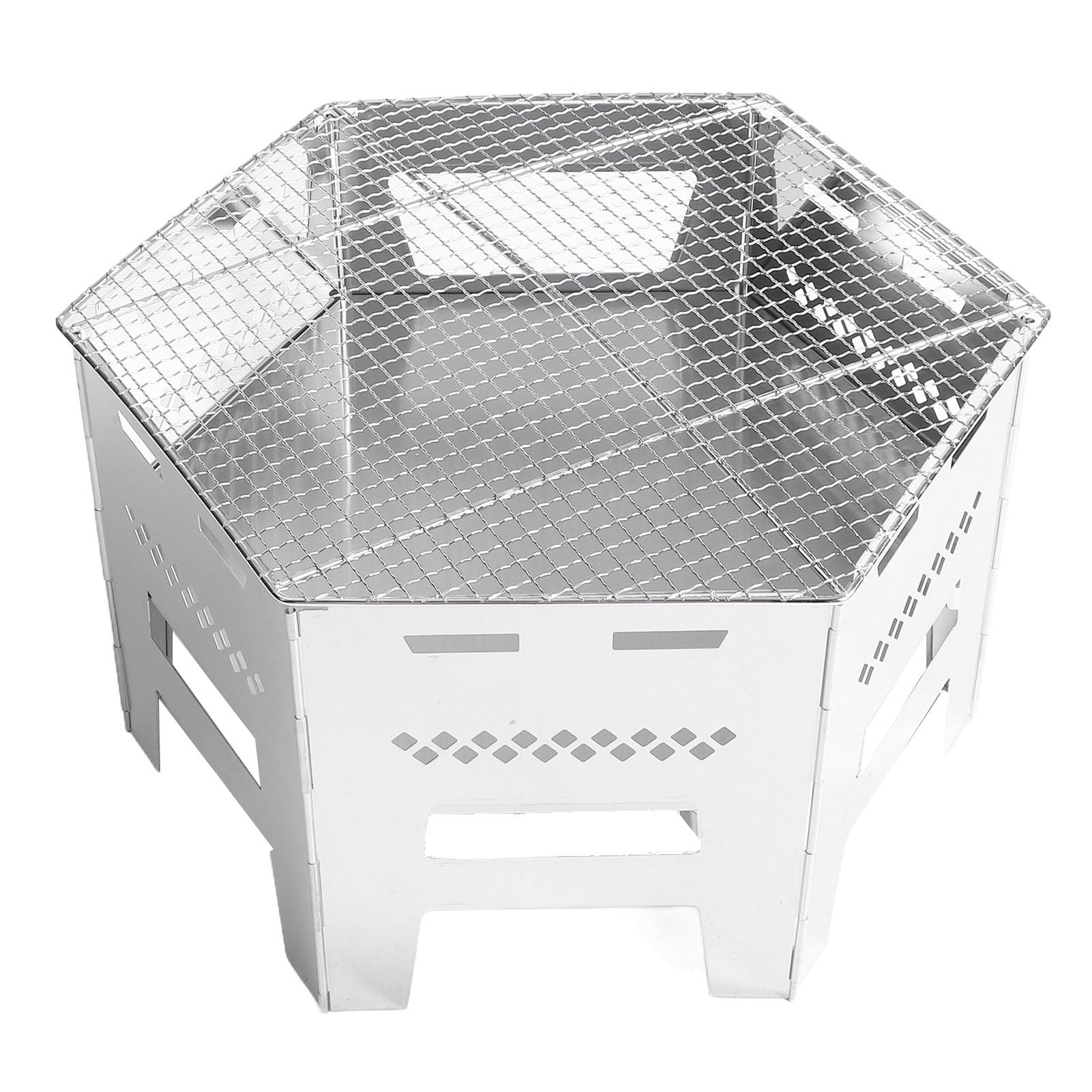 Poêle à Bois Camping, Pliable Portable Robuste Léger en Acier Inoxydable 304 avec Sac Transport pour Randonée Familles Voyageurs Festivals Plein Air