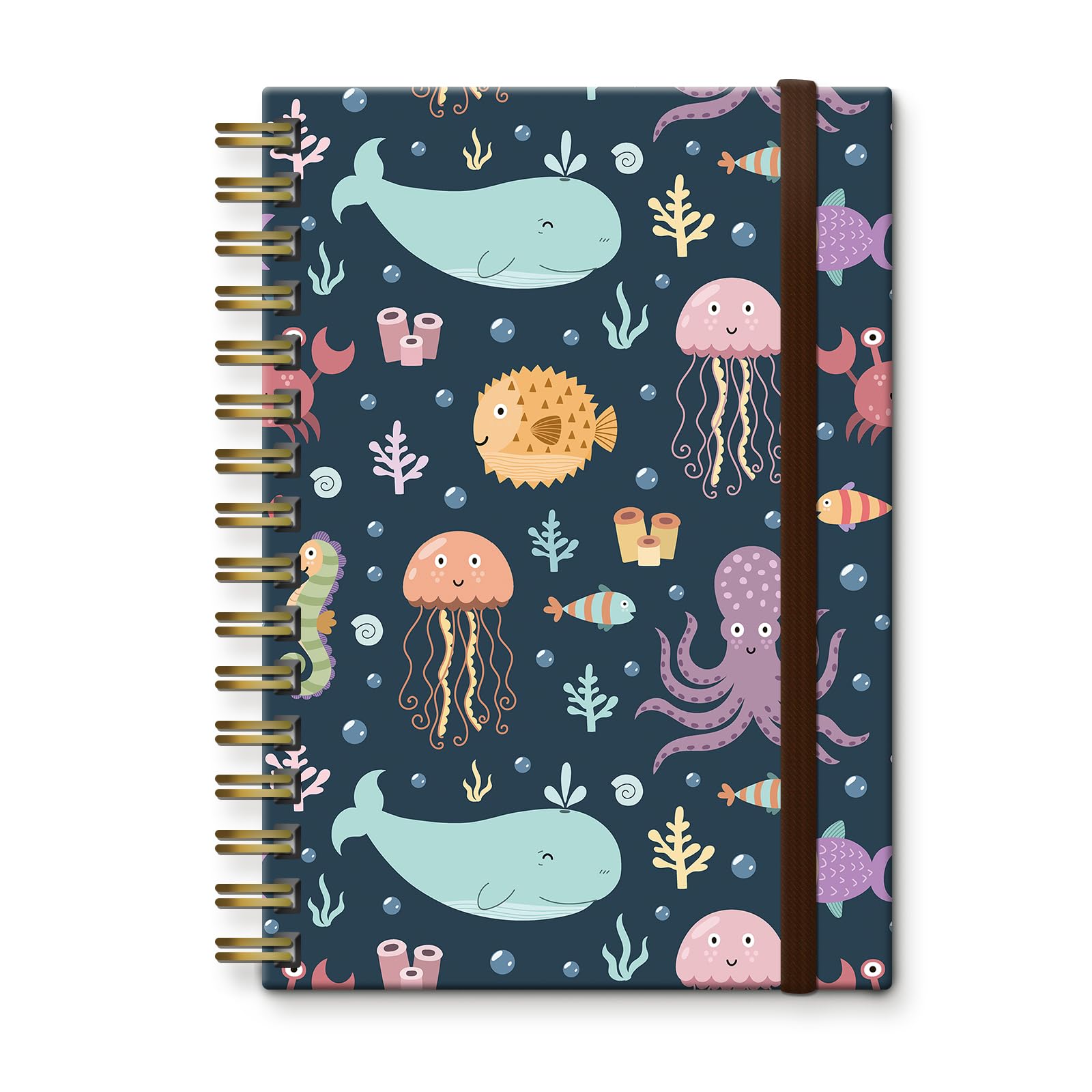 Cute Spiral Journal Notebook,A5 Hardcover Lined Journals for Women Girl 6 x 8.3 in,120 Pages Thick Paper,Cute College Ruled Writing Notebook for Gifts