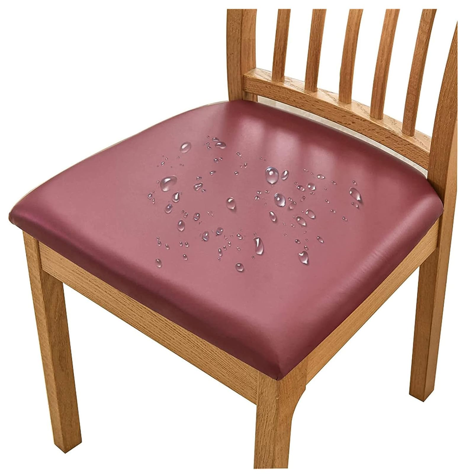 Esszimmerstuhl Sitzbezüge, Stuhlbezug Sitzfläche Weich Sitzbezug Stuhl Stretch-sitzbezüge, Stuhlbezug Sitzfläche Weich Sitzbezug Stuhl (Burgundisch,6er Set)