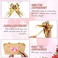 Vista 5 de Colarr Paquete de 12 cestas vacías de papel kraft para regalos, kit de cesta de regalo vacía con asa, bolsa de envoltura, lazo, bandeja de mercado