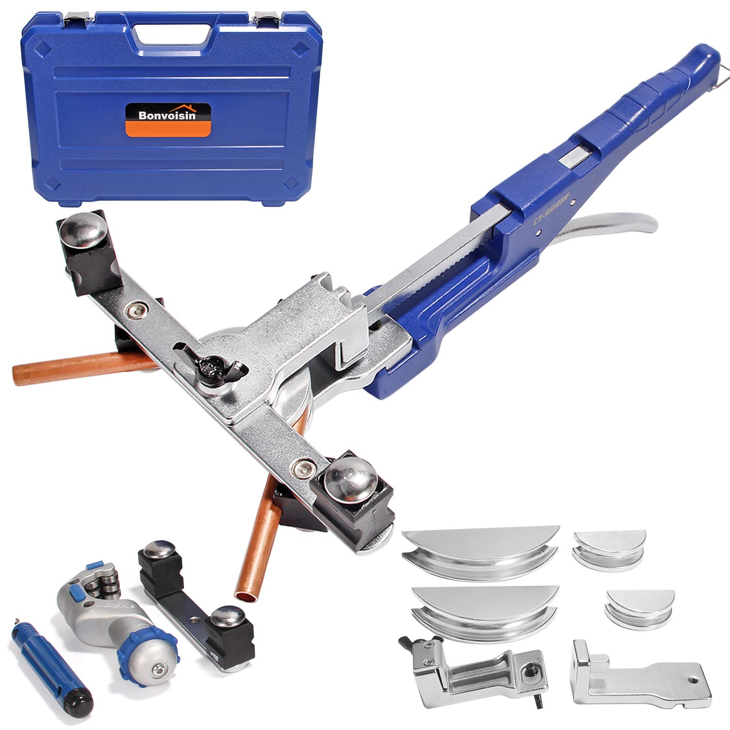 Bonvoisin Tubing Bender Kit Ratchet Tube Bender 3/8"7/8" Copper Tube