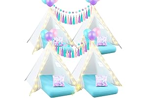 4 Pack Mermaid Teepee Tent for Fairytale Kids Sleepover