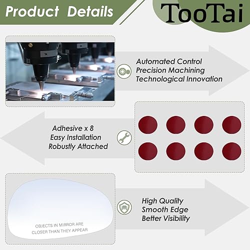Miniatura 4 de Espejo lateral del pasajero puede usarse con vehículos Ford Mustang 1994-2004, sin calefacción, sin placa trasera