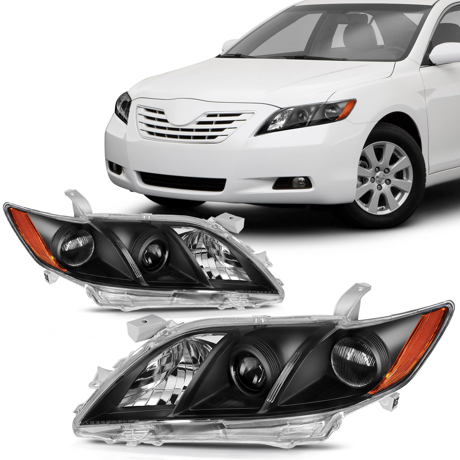 SCITOO Headlight Assembly Fit 2014-2021 For Toyota 4Runner Black Housing Amber Reflector Pair Headlights 81170-35571 — view 26