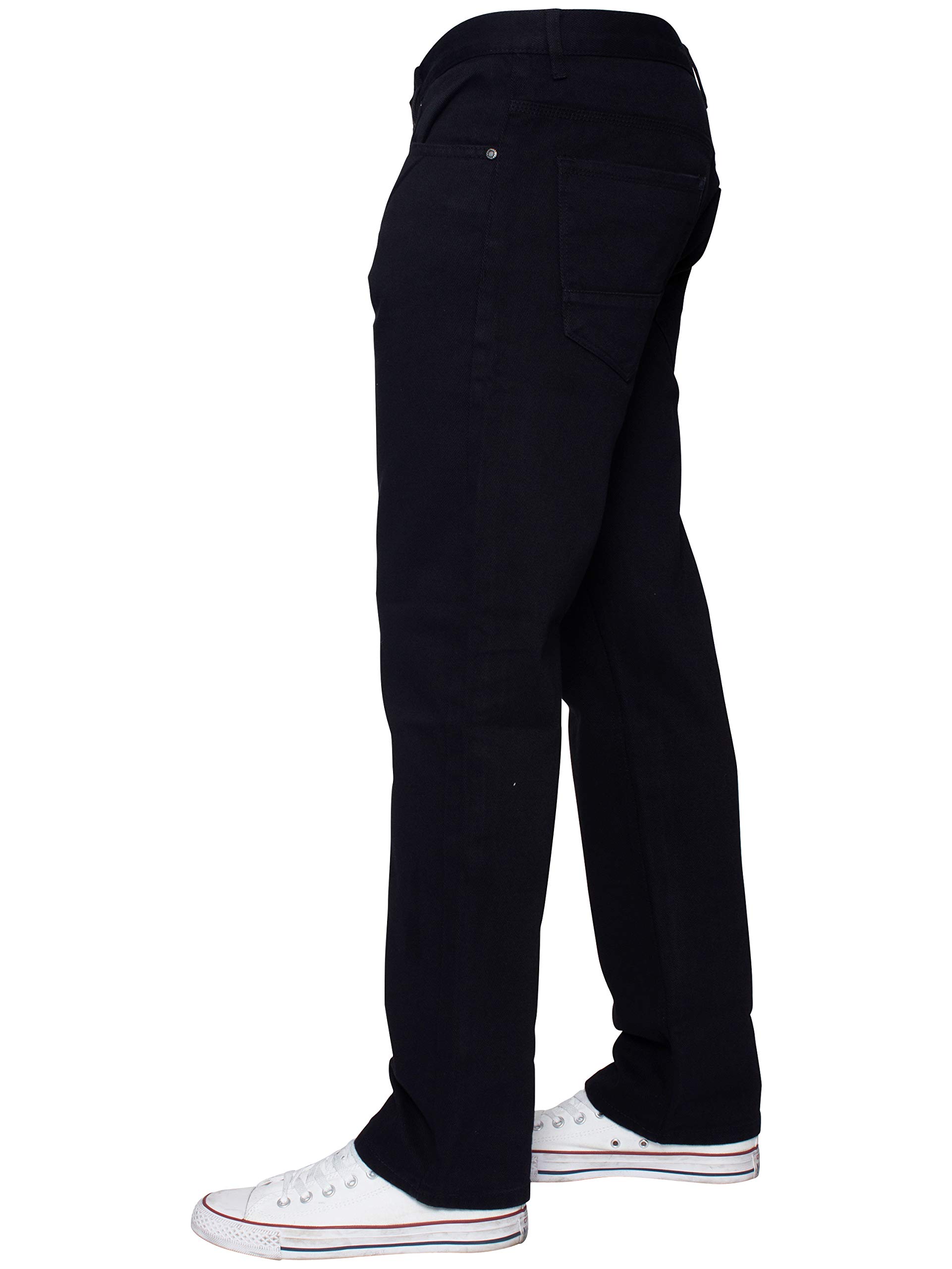 ENZO - Jeans classici da uomo, gamba dritta, vestibilità regolare, lavaggio indaco e lavaggio a metà pietra