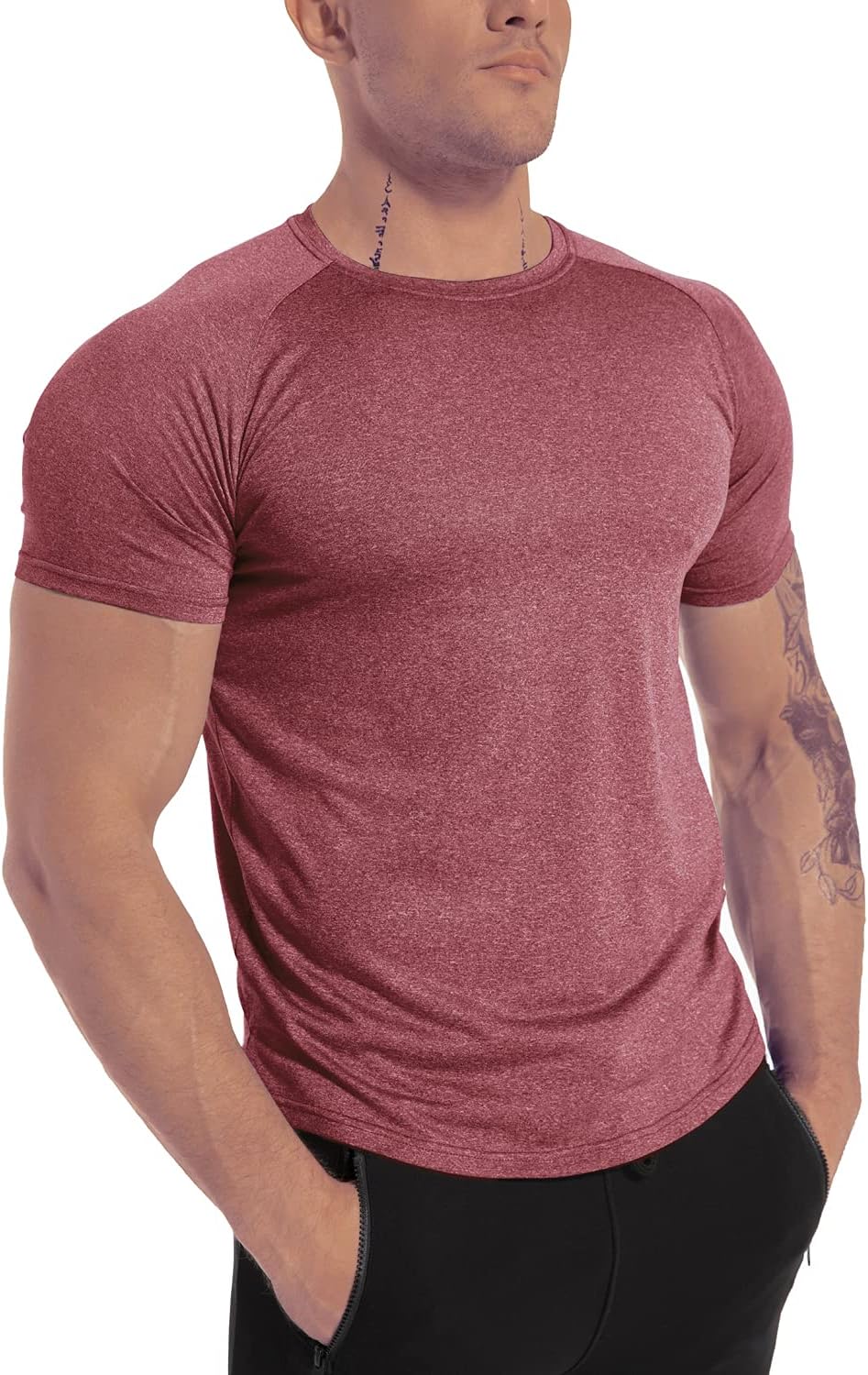 Men's 3pack Dry Fit Workout Gym Short Sleeve T Shirt Moisture Wicking Active Athletic Performance Running Shirts - Image 2