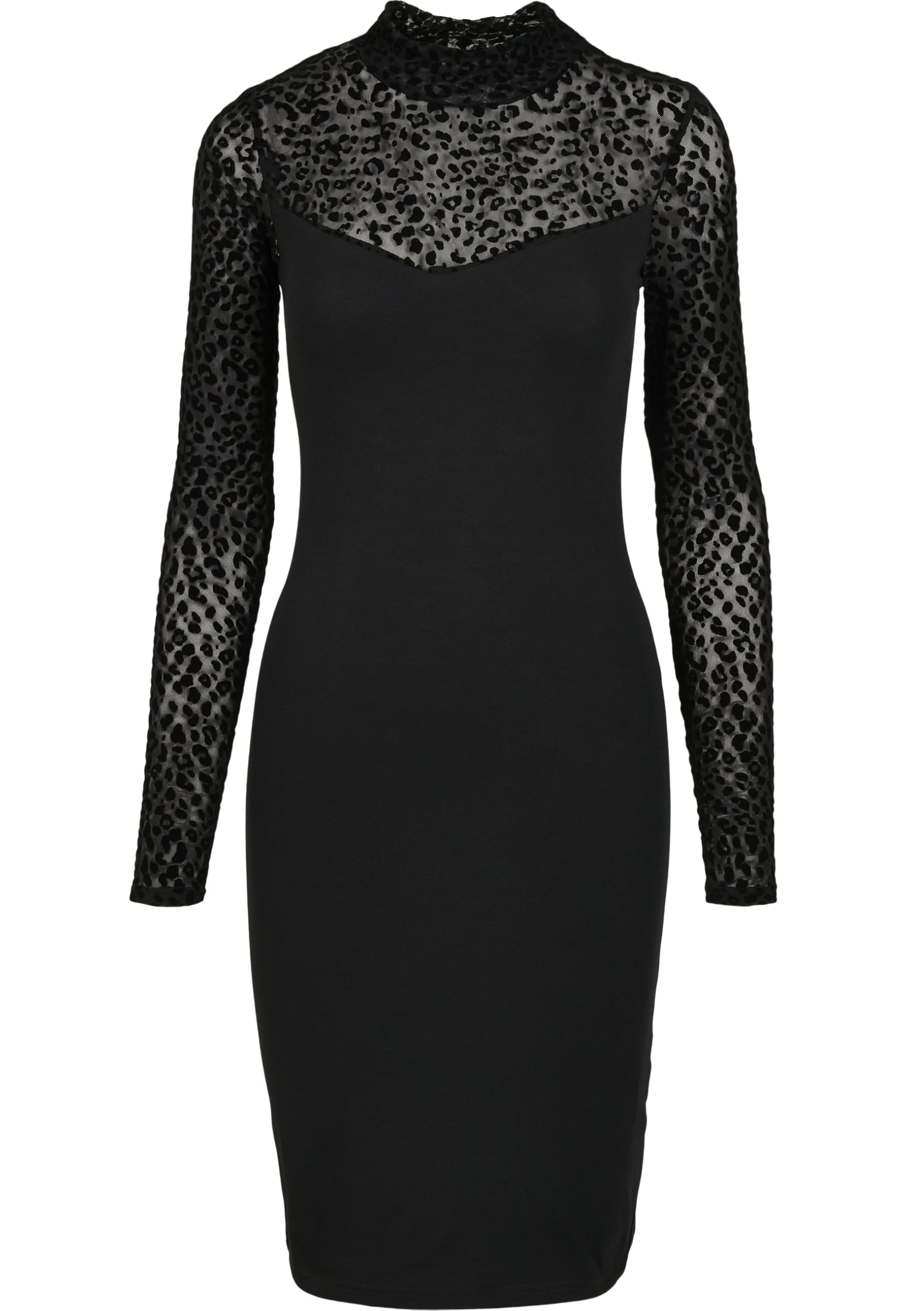 Urban Classics Damen Ladies Flock Lace Turtle Neck Dress