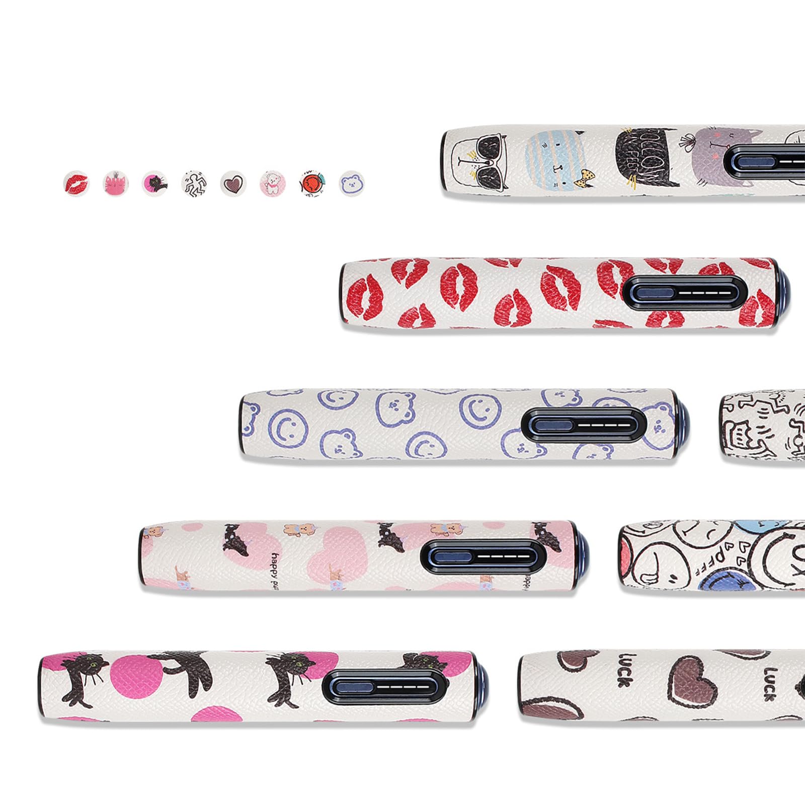 Cover protettiva in silicone + pelle PU per iLUMA i ONE (M0033) – Carina & Elegante (Smiley Faces)