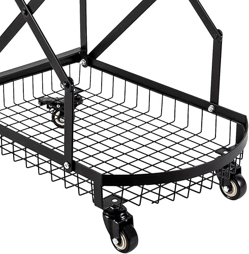 Miniatura 6 de Carrito de compras plegable con doble cesta y ruedas giratorias carrito utilitario para comestibles lavandería equipaje de viaje capacidad de carga