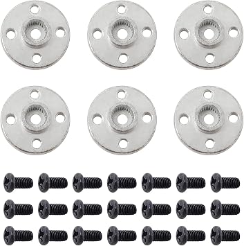 Honbay 6PCS Metal Servo Arms Horn Aluminum Round 25T Standard Servo Disc with Screw for RC Robot Boat Car Airplane Hop-up Parts