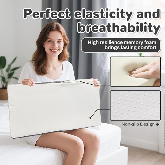 Leg Elevation Pillow, Leg Support Pillow for After Surgery,Injury and Rest,Memory Foam Wedge Pillows for Legs Sweeling and Sleeping Blood Circulation,Knee, Ankle and Foot Pain Relief Recovery.