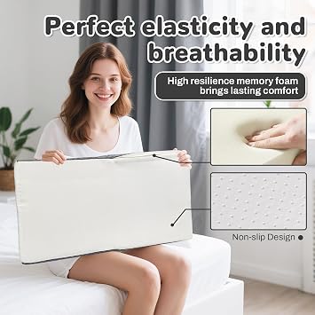 Leg Elevation Pillow, Leg Support Pillow for After Surgery,Injury and Rest,Memory Foam Wedge Pillows for Legs Sweeling and Sleeping Blood Circulation,Knee, Ankle and Foot Pain Relief Recovery.