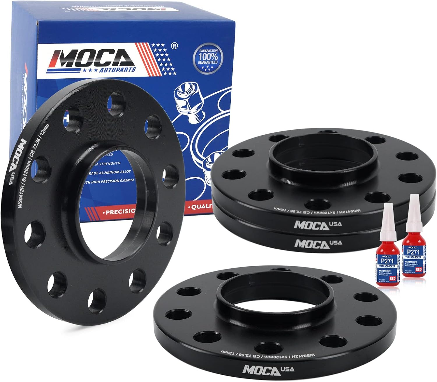 MOCA 4PCS 12mm Wheel Spacers 5x120 to 5x120mm Bolt Pattern 72.56mm Hub Bore fit 1990-2016 for BMW M3/325i/Z4/525i/750iL/323i/328i/320i/318is/318i/M5/740iL/530i/850Ci/740i/330i/120i/X1/535i/330xi