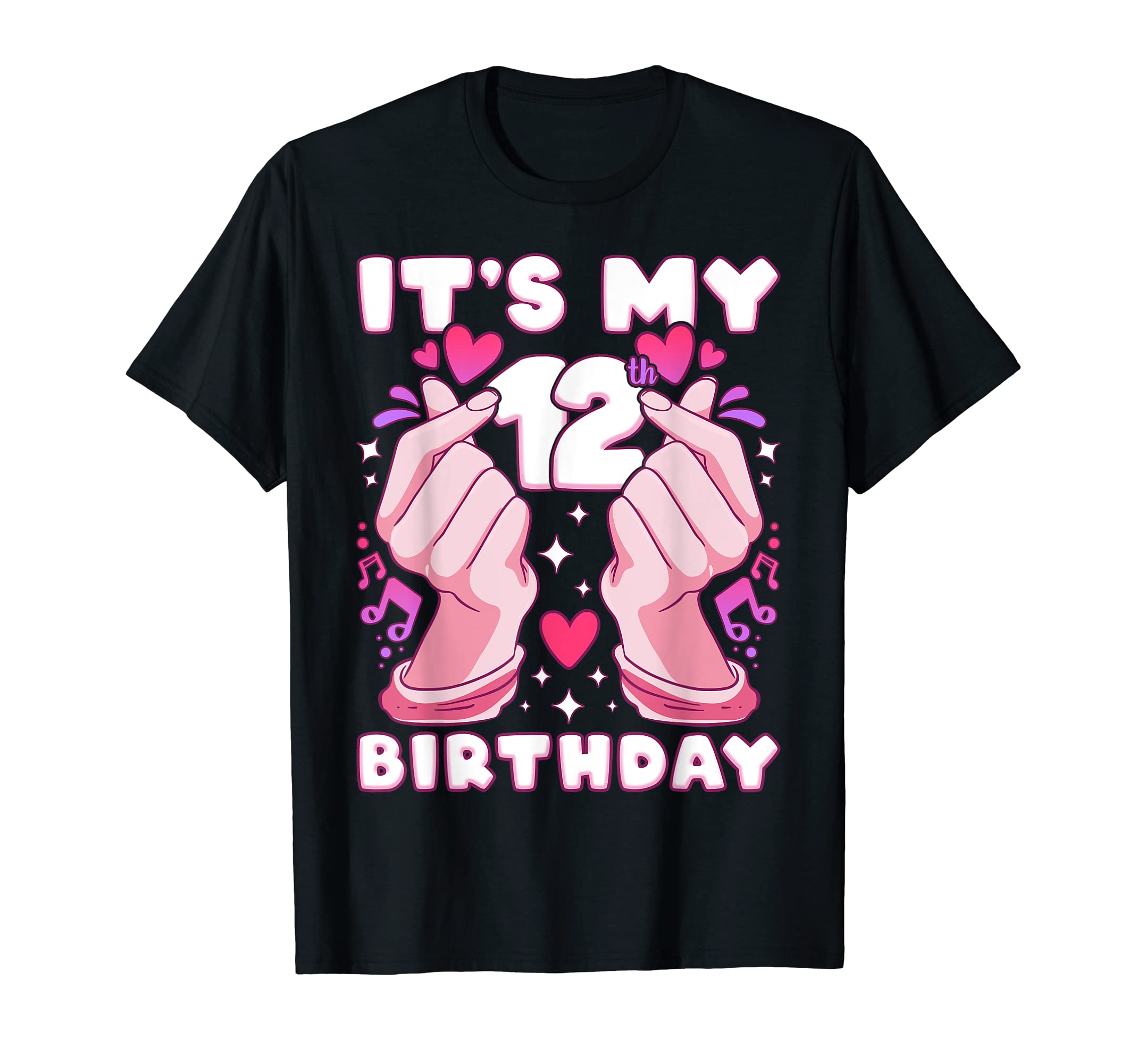 Birthday 12 years old, K-pop, finger heart, Saranghae T-Shirt