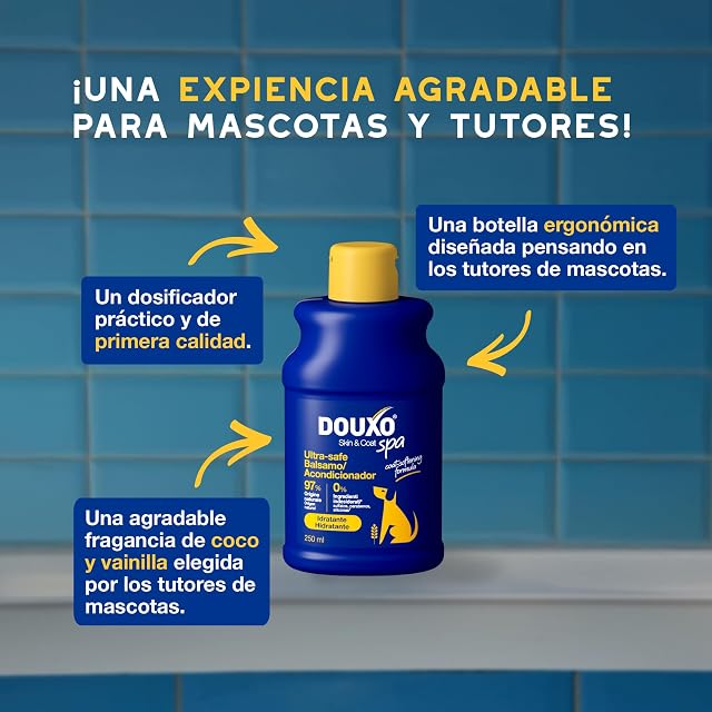 Foto 5 de 8 de DOUXO® Skin & Coat SPA - Acondicionador de Avena ultrasuave para Perros, 250 ml, Limpia e hidrata…