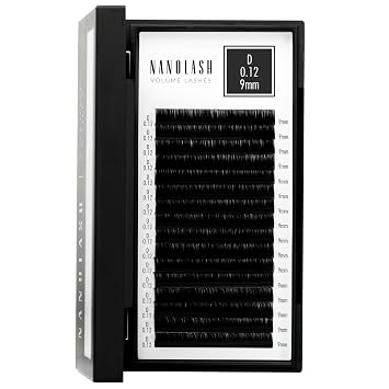 Nanolash Volume Lashes - false lashes for professional eyelash extensions, volume eyelash extensions 0.12 D, 9mm