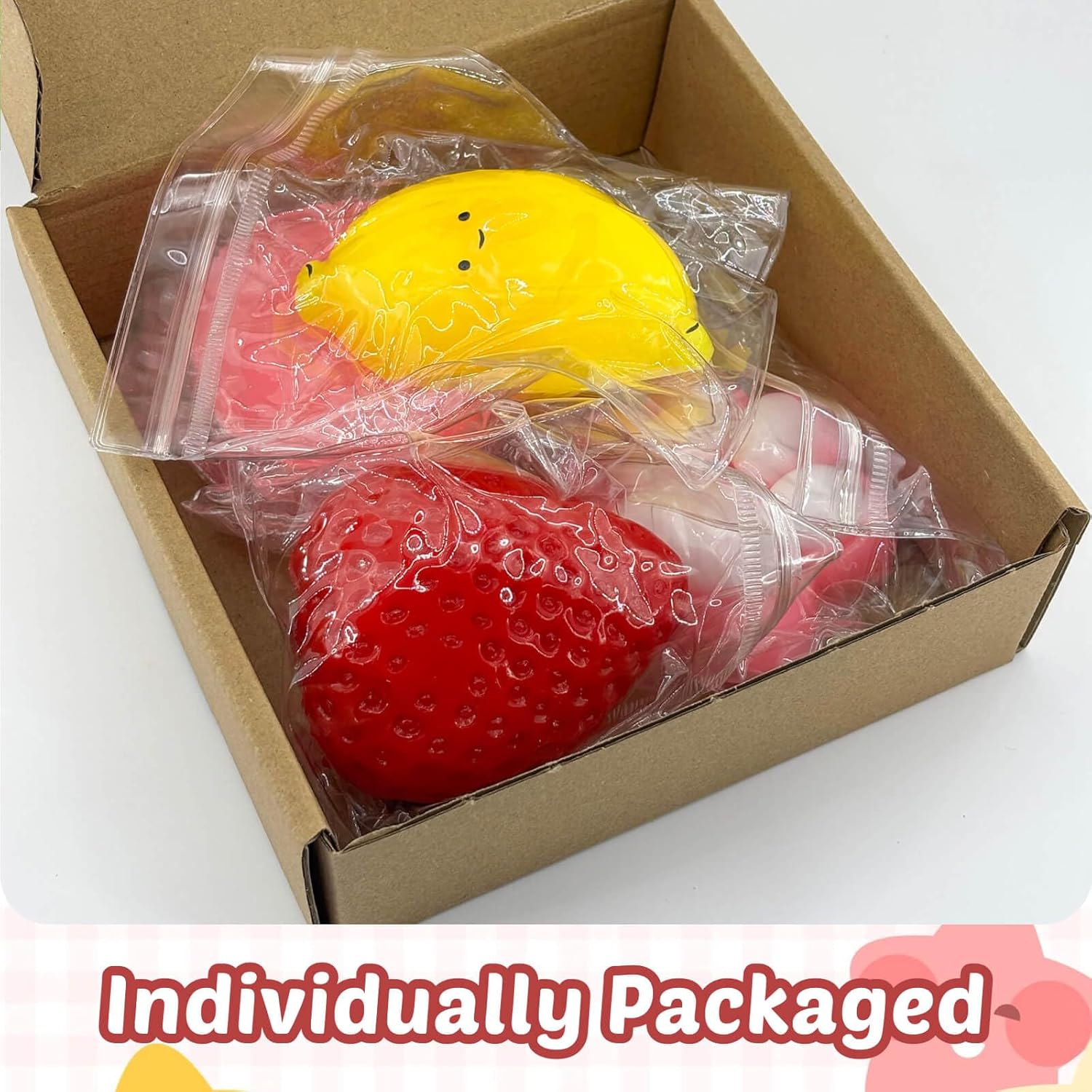 Taba Squishy Toys 4 Pack, Soft Sensory Fidget Squeeze Toys for Stress Relief, Kawaii Fufu Squishies for Kids & Adults, Party Favors, Goodie Bag Fillers
