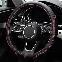 Vista 3 de Labbyway - Funda de piel de microfibra para volante de coche, ajuste universal, 15 pulgadas, protector de rueda antideslizante