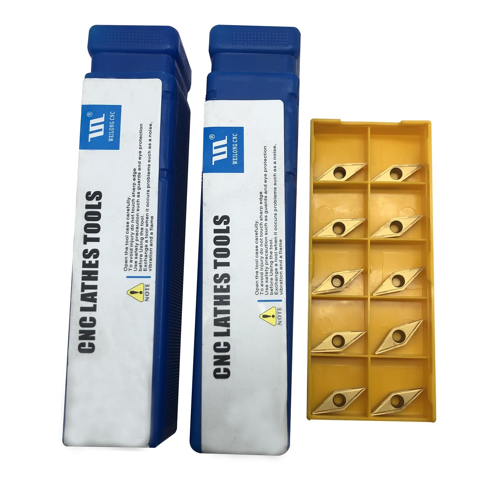 1/2" Utensile da tornio da 12mm SVJCR1212H11+SVJCL1212H11 Utensile da tornio CNC Portautensili per tornitura esterna e 10 pezzi VCMT110304 / VCMT32.51 Inserti indicizzabili in metallo duro