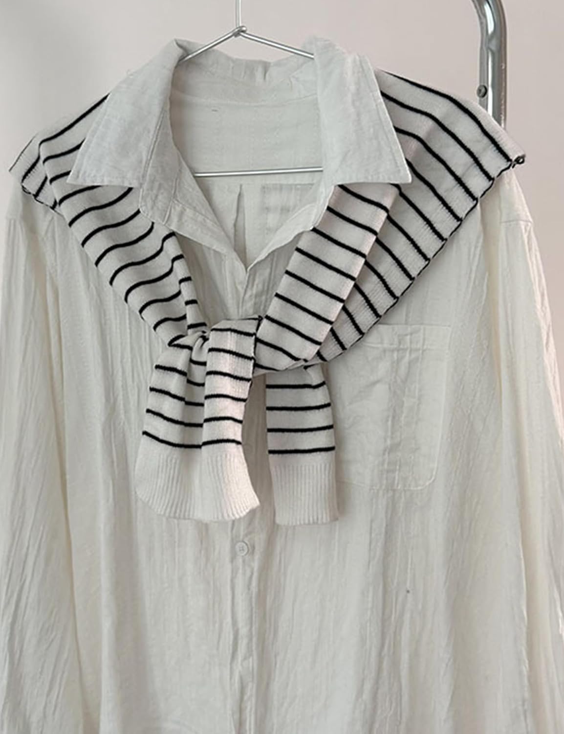 Zontroldy Women's Fashion Sweater Knitted Knotted Shawl Wraps Cape Tops Blouses - Image 3