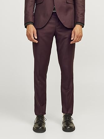 JACK & JONES Jprsolaris Trouser Noos kostuumbroek voor heren, Winetasting/Fit: super slim fit, 46