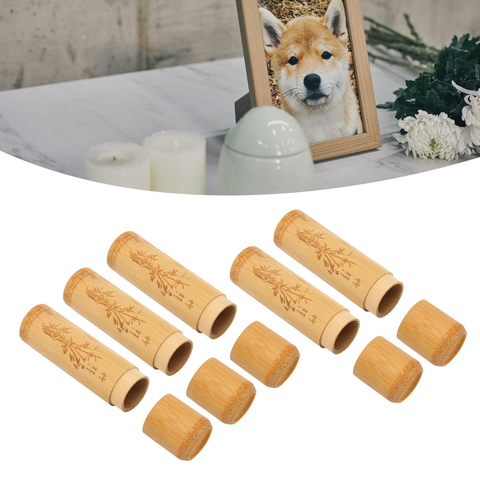 Haofy 5pcs Small Bamboo Scattering Urn Tube for Human Ashes Mini Bamboo Spreading Cremation Tube Urn for Adult Male Female Ashes - Image 4