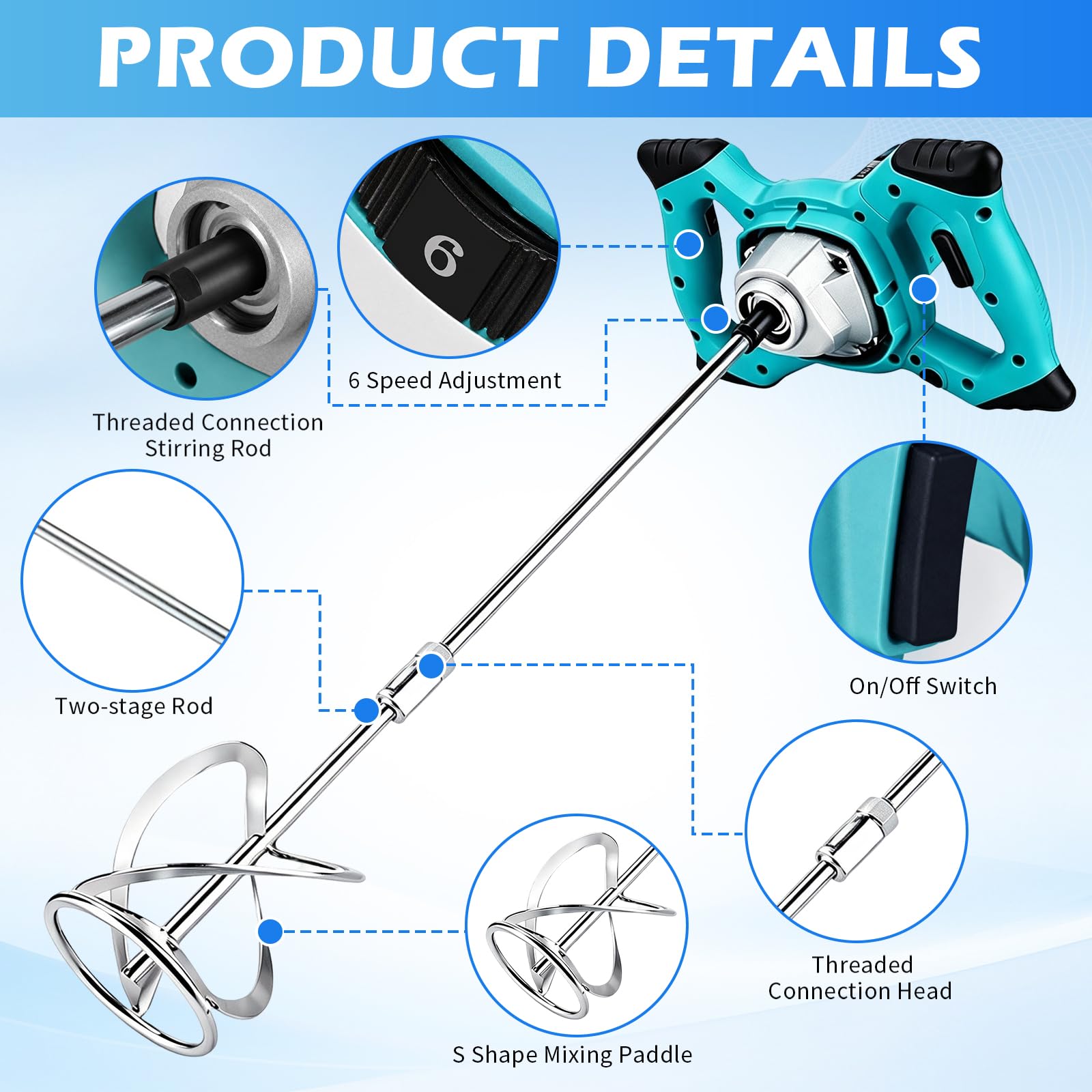 Electric Cement Mixer - 2100W Handheld Concrete Mixer -3 Electric Cement Mixer - 2100W Handheld Concrete Mixer -3