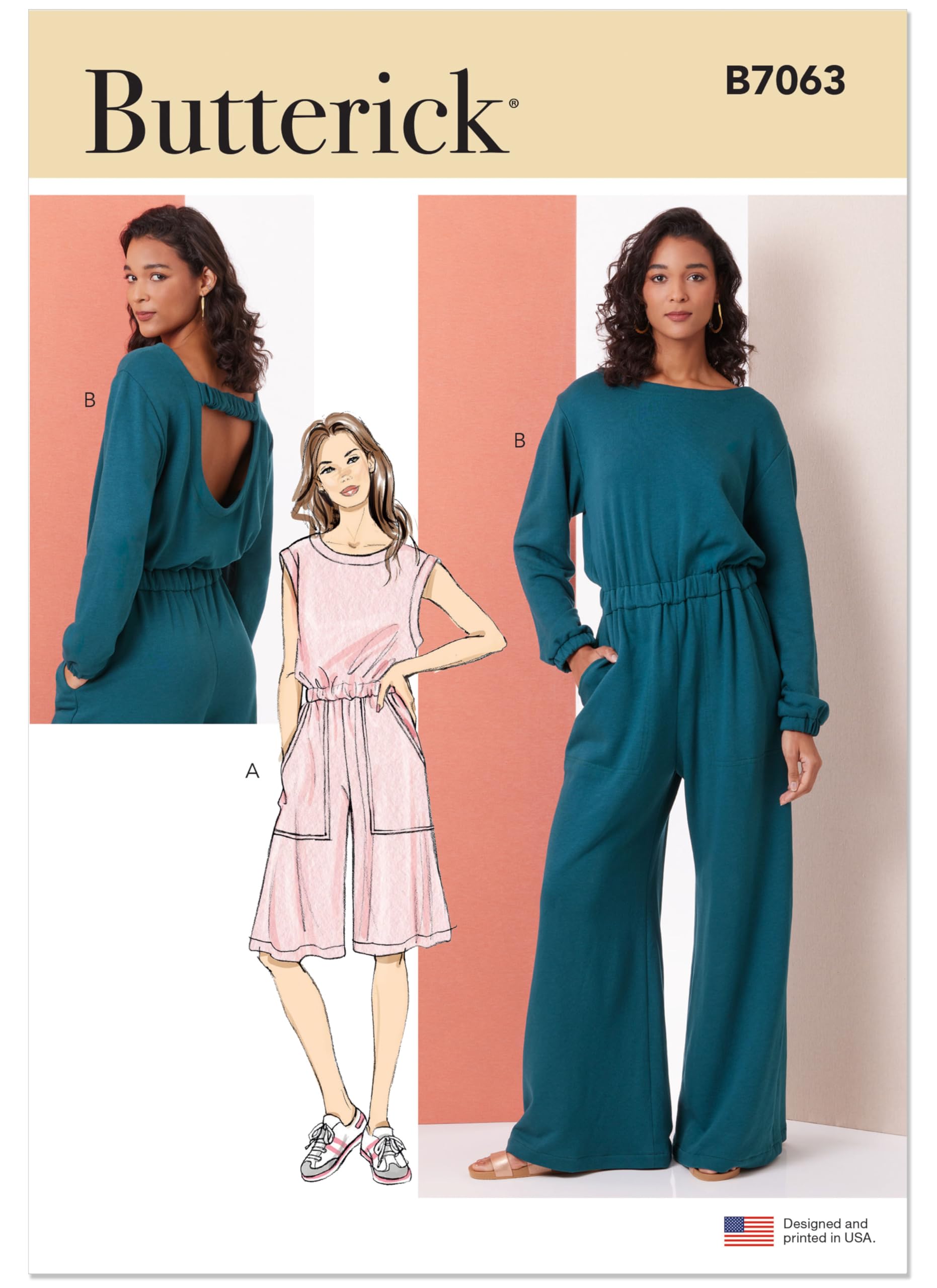 Butterick Pattern B7063 Misses' Knit Jumpsuit with Length and Sleeve Variations-picture-51