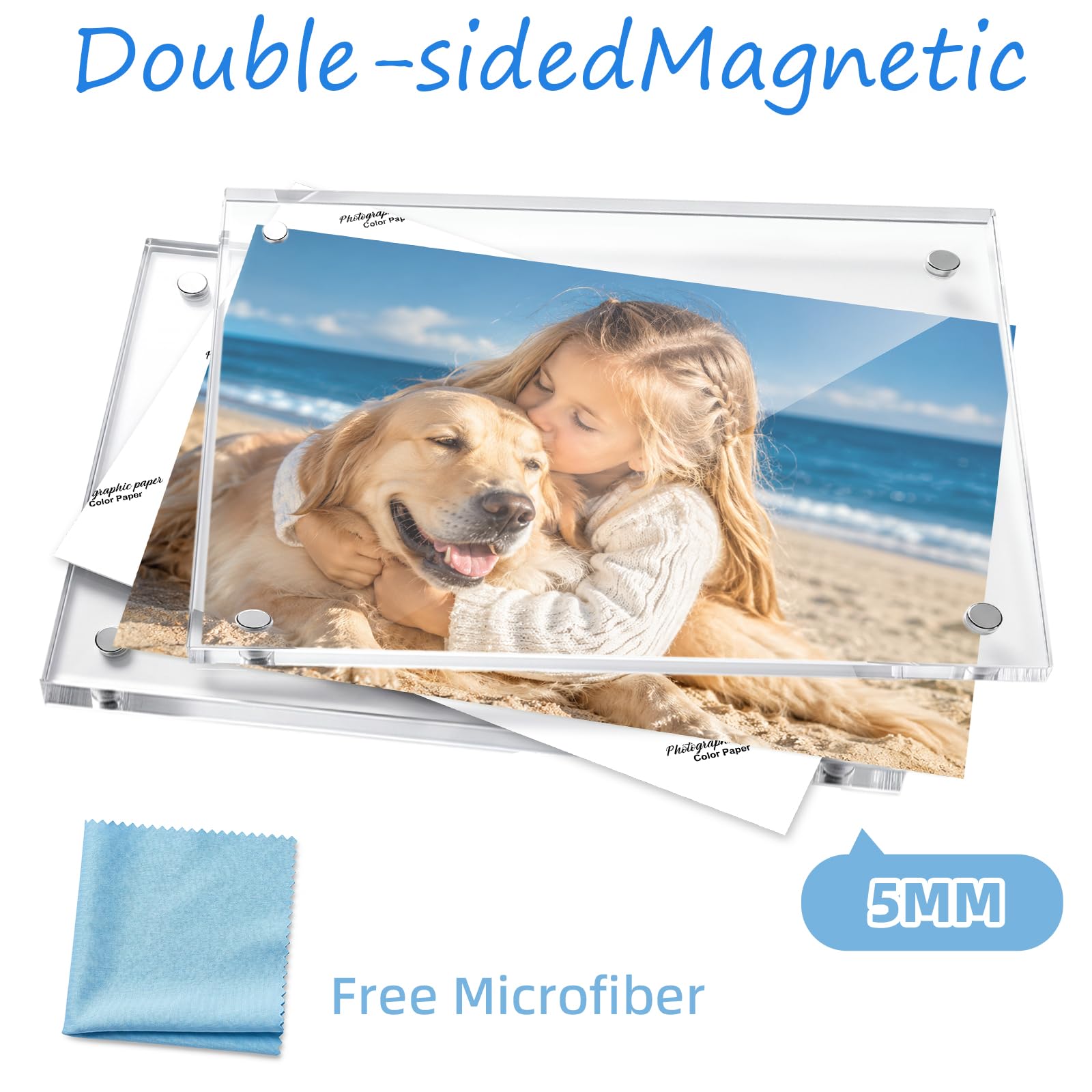 Amazon.com - JUOIFIP Acrylic Photo Frame 5 Pack Magnetic Picture