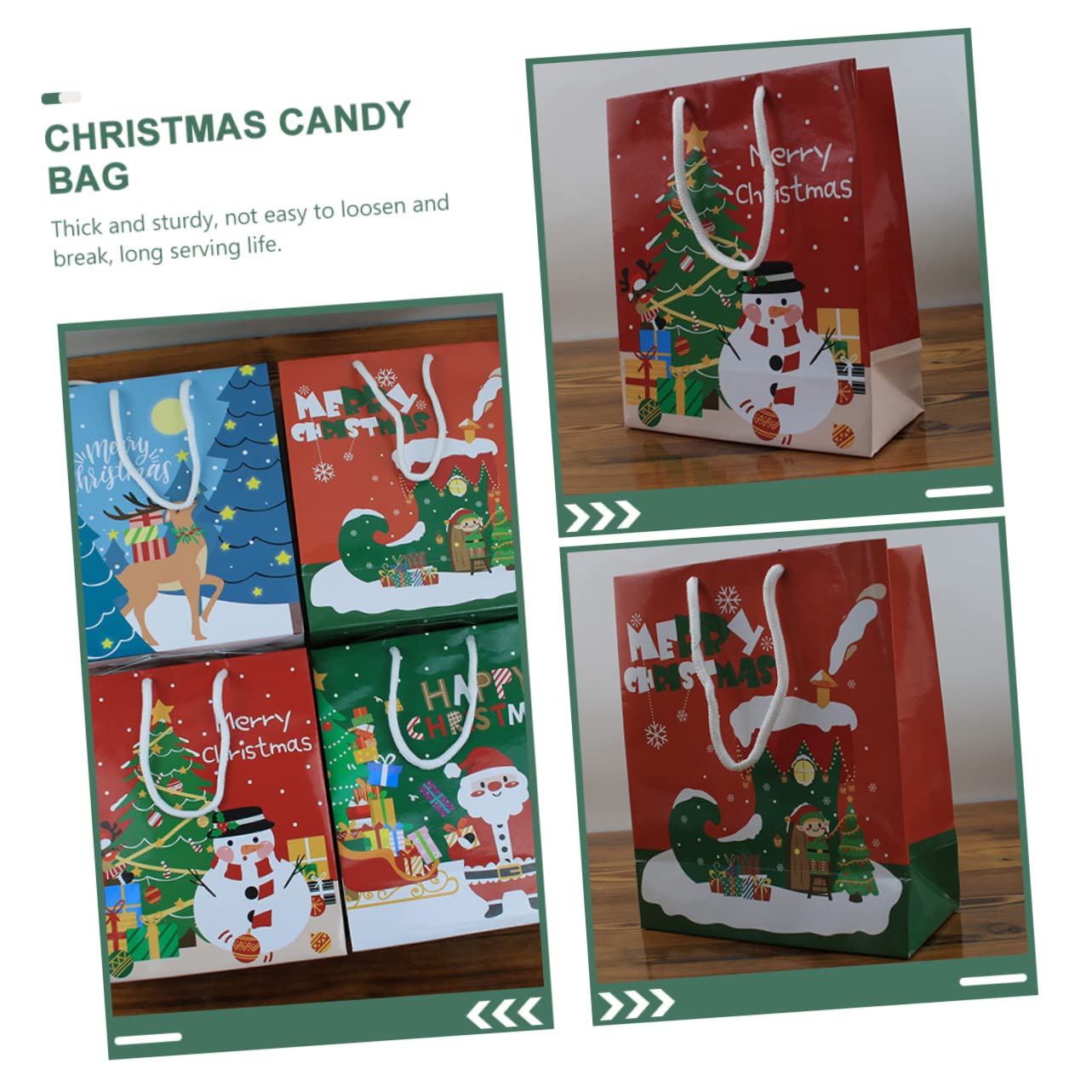 ULTECHNOVO 48stücke Weihnachtsgeschenktüten Robuste Papierbeutel Für Süßigkeiten Kekse Und Snacks Für Weihnachtsfeiern Und Dekoration Tragbar Und Leicht Für